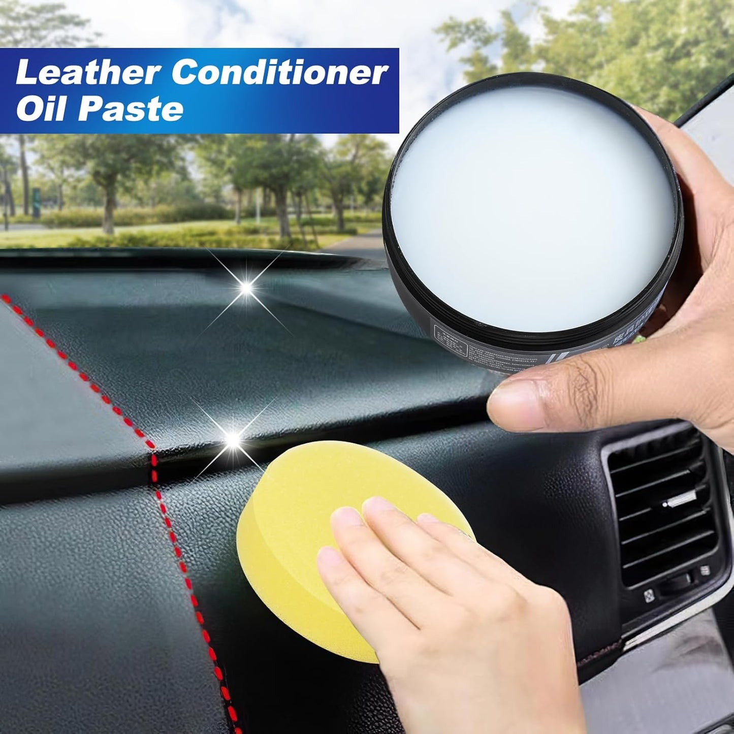 Crema reparadora de cuero para autos 2 en 1