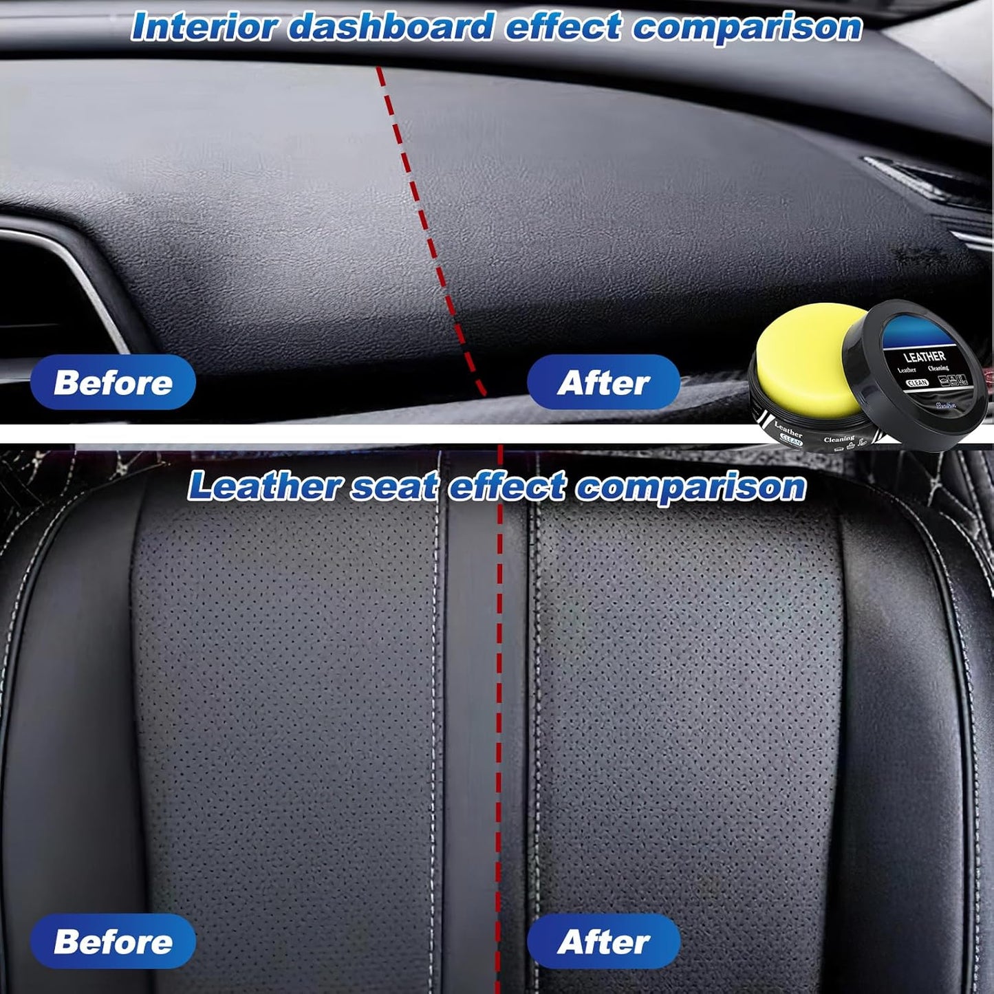 Crema reparadora de cuero para autos 2 en 1