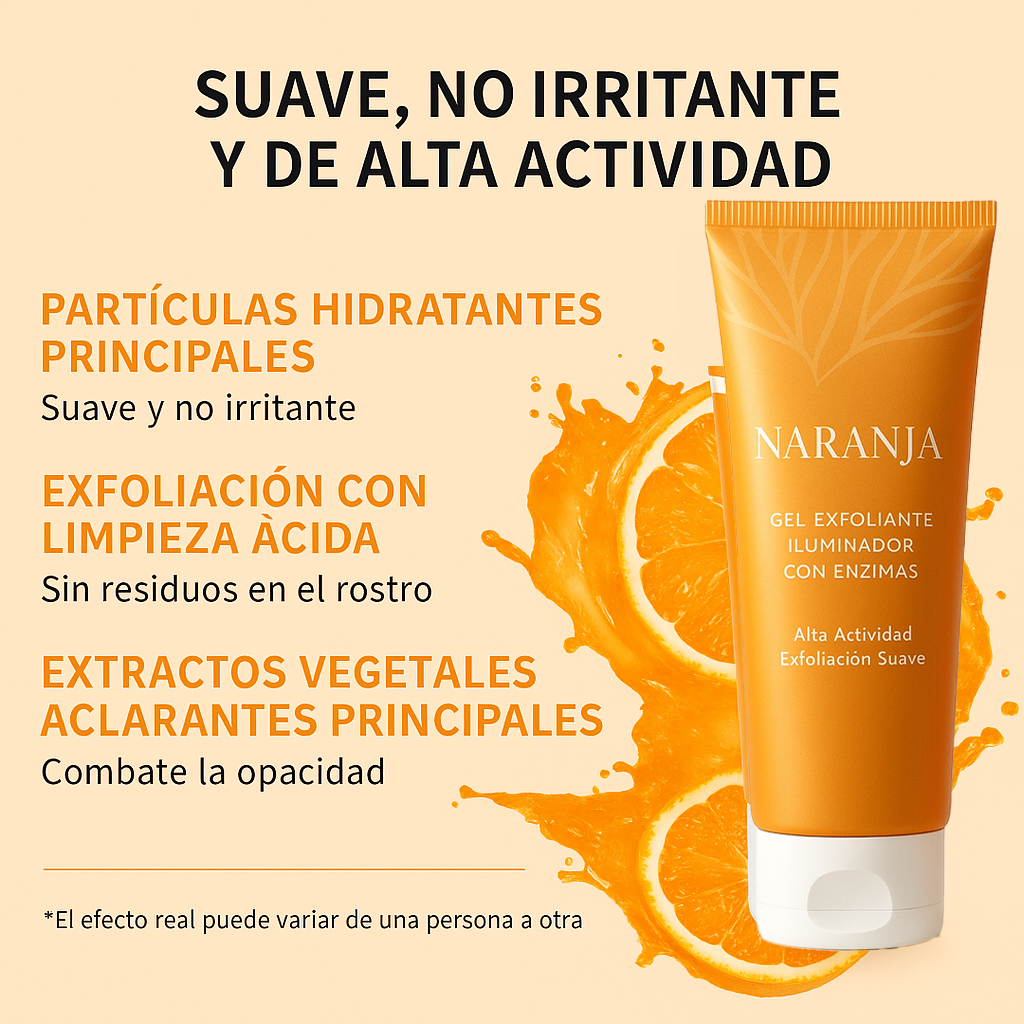 Gel exfoliante enzimático de naranja